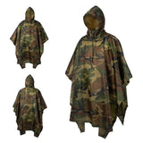 Poncho imperméable camouflage de forêt pour la randonnée