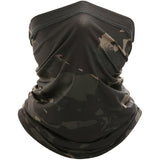 Bandana camouflage noir et marron, adapté pour les environnements sombres et la chasse nocturne