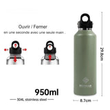 Bouteille isotherme écologique pour la randonnée et le camping