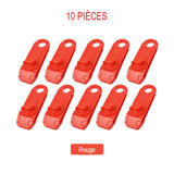 Lot de 10 clips de bâche rouges pour fixation de tente