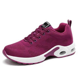 Baskets pour femmes violettes avec semelle amortissante, maille respirante, idéales pour le sport
