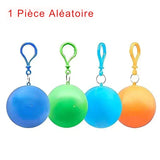 Un poncho imperméable portable en boule, couleur aléatoire, disponible en bleu, vert, cyan et orange