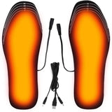 Une paire de semelles chauffantes USB avec câbles et tailles ajustables de 41 à 44