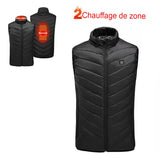 Veste chauffante avec deux zones de chauffage, affichage sur le dos