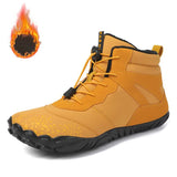 Bottes de randonnée jaunes imperméables avec doublure chaude