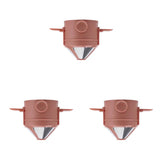 Lot de 3 filtres à café réutilisables marron en acier inoxydable avec finition brillante
