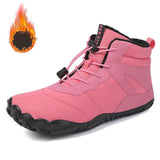 Bottes de randonnée roses imperméables avec doublure chaude