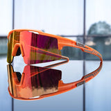 Lunettes de soleil polarisées sport UV400 orange verres rouges pour hommes et femmes