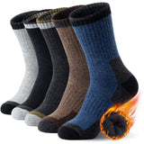 Cinq paires de chaussettes de randonnée en laine mérinos, différentes couleurs