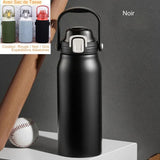 Bouteille isotherme noire avec sac de tasse, accessoires de baseball, batte, balle