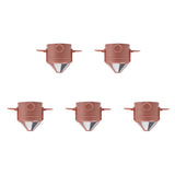 Filtre à café réutilisable en acier inoxydable léger et écologique, couleur marron, lot de 5 pièces