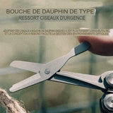 Ciseaux d'urgence avec ressorts et embout de type dauphin pour situations difficiles