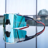 Lunettes de soleil polarisées sport UV400 bleu marine et blanc verres bleus pour hommes et femmes