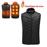 Veste chauffante avec neuf zones de chauffage, affichage sur le dos et le cou
