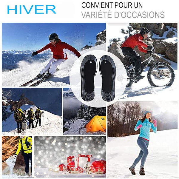Semelles thermiques Chauffantes USB pour chaussures d'hiver