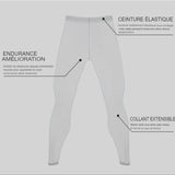 Analyse de la structure des pantalons de compression thermiques, ceinture élastique et collant extensible