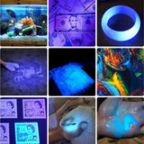 Application de lumière UV sur divers objets et scènes, idéale pour détection et inspection