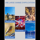Applications variées des jumelles observation des oiseaux, jeux en plein air, nature, performances, et paysages
