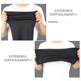 Bandana extensible verticalement, montrant sa flexibilité pour un confort maximal