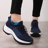 Baskets de marche bleues et noires pour femmes, respirantes et élégantes, idéales pour la randonnée