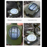 Boussole portable de navigation avec étui de transport et affichage LED