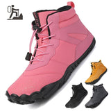Bottes de randonnée roses pour femmes, avec doublure chaude pour l'hiver