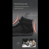 Bottes de randonnée noires avec protection du pied, parfaites pour les randonnées hivernales