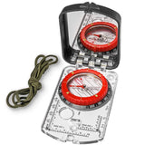 Boussole de haute précision avec miroir de visée et lanière, pour navigation en plein air