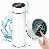 Bouteille thermos blanche avec affichage numérique de la température, 500 ml, démonstration de l'écran tactile