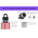 Bouteille isotherme avec joint élastique double couche, étanche et sans BPA