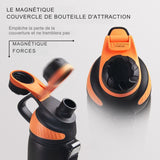 Bouteille isotherme avec corde antichute pivotante à 360°