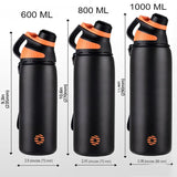 Bouteille isotherme disponible en tailles 600 ml, 800 ml et 1000 ml
