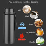 Bouteille d'eau thermique en acier inoxydable, idéale pour contenir différentes boissons comme café et jus