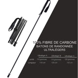 Bâton de randonnée ultra léger en fibre de carbone avec caractéristiques