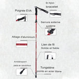 Bâton de randonnée pliable avec des caractéristiques détaillées