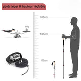 Bâtons de randonnée et trek, ultra légers, confort et stabilité