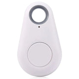 Traceur GPS de suivi blanc, avec grand bouton central et voyant LED intégré