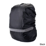 Housse imperméable noire pour sac à dos 8 à 17 litres, protection pluie avec bande réfléchissante