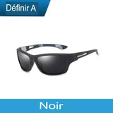 Lunettes de soleil de cyclisme polarisées noires avec protection UV