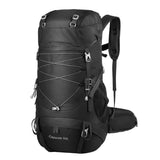 Sac à dos de randonnée noir de 50L avec sangles élastiques et poches latérales