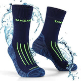 Chaussettes de randonnée bleu foncé avec éclaboussures d'eau