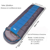 Sac de couchage Desert Fox bleu et gris, type de printemps et d'automne, dimensions plus larges