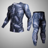 Sous-vêtements de compression pour hommes avec motif éclair, vue avant et arrière