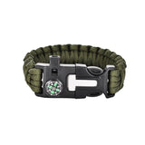 Bracelet de survie en paracorde avec boussole, sifflet, et grattoir