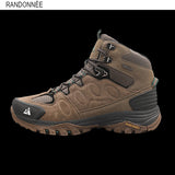 Chaussure de randonnée imperméable marron pour homme, semelle antidérapante et soutien élevé