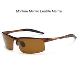 Lunettes de soleil polarisées pour hommes, monture marron et lentille marron, design classique