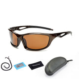 Lunettes de soleil polarisées marron avec accessoires pour la pêche