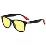 Lunettes de soleil polarisées noires avec verres jaunes