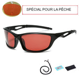 Lunettes de soleil polarisées spéciales pour la pêche avec verres rouges