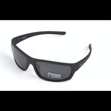 Lunettes de soleil polarisées noires avec lentilles grises, offrant une protection UV400